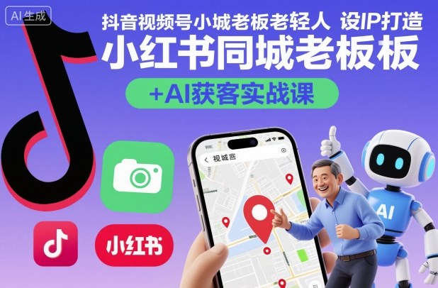 抖音视频号小红书同城老板轻人设IP打造+AI获客实战课，人设打造-算法拆解-拍摄剪辑-内容运营-AI创作 - 区块之眼 - 区块之眼
