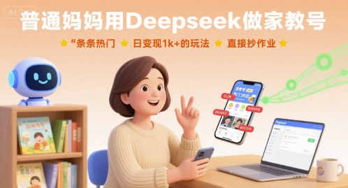 普通妈妈用Deepseek做家教号，条条热门，日变现1k+的玩法，直接抄作业 - 区块之眼 - 区块之眼