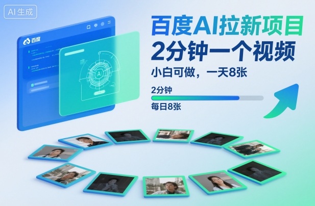 百度AI拉新项目，2分钟一个视频，小白可做，一天8张【附案例+保姆级教程】 - 区块之眼