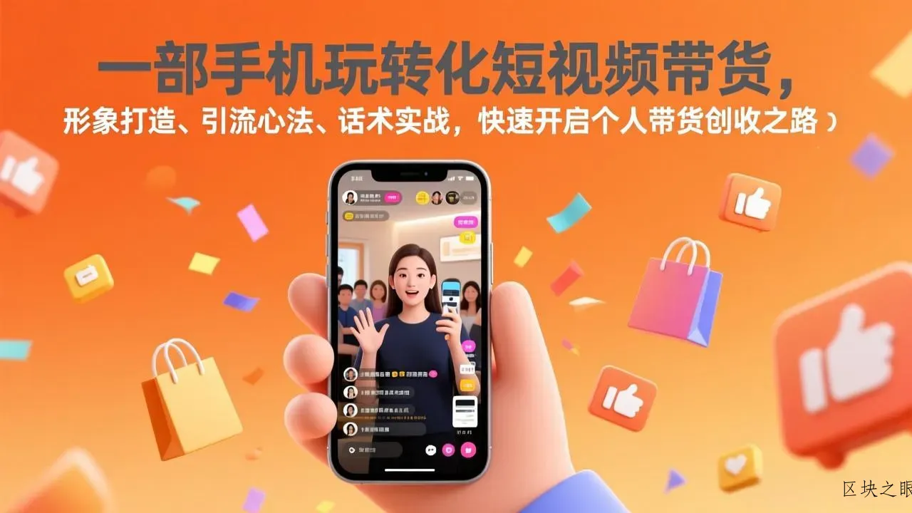 一部手机玩转化短视频带货，形象打造、引流心法、话术实战，快速开启个人带货创收之路 - 区块之眼