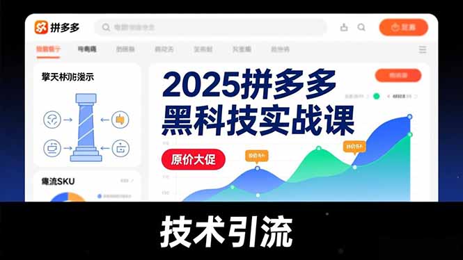 2025拼多多黑科技实战课，擎天柱玩法、爆流SKU、原价大促，技术引流，单店日销轻松破千单 - 区块之眼