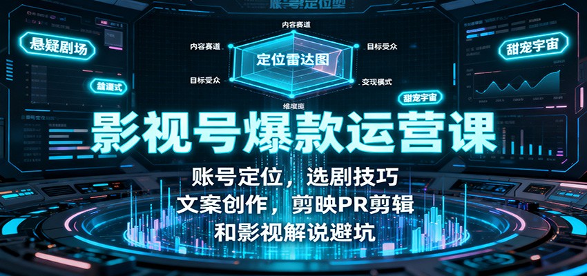 影视号爆款运营课：账号定位，选剧技巧，文案创作，剪映PR剪辑和影视解说避坑 - 区块之眼 - 区块之眼