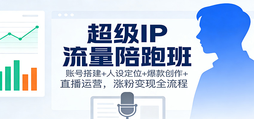 超级IP流量陪跑班：账号搭建+人设定位+爆款创作+直播运营，涨粉变现全流程 - 区块之眼