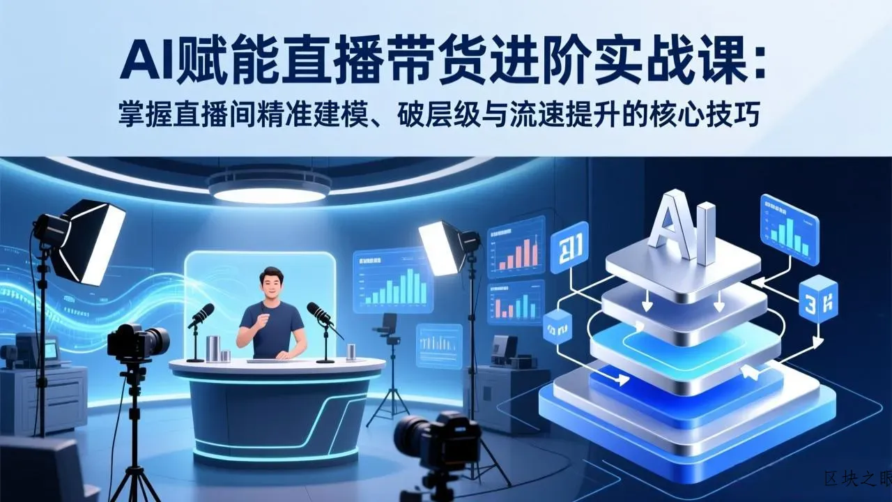 AI赋能直播带货进阶实战课：掌握直播间精准建模、破层级与流速提升的核心技巧 - 区块之眼