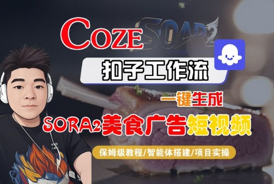 Coze扣子智能体工作流一键生成“SORA2美食广告“短视频，全流程保姆级教学 - 区块之眼 - 区块之眼