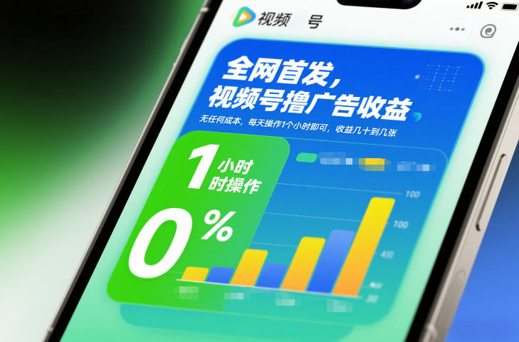 全网首发，视频号撸广告收益，无任何成本，每天操作1个小时即可，收益几十到几张 - 区块之眼