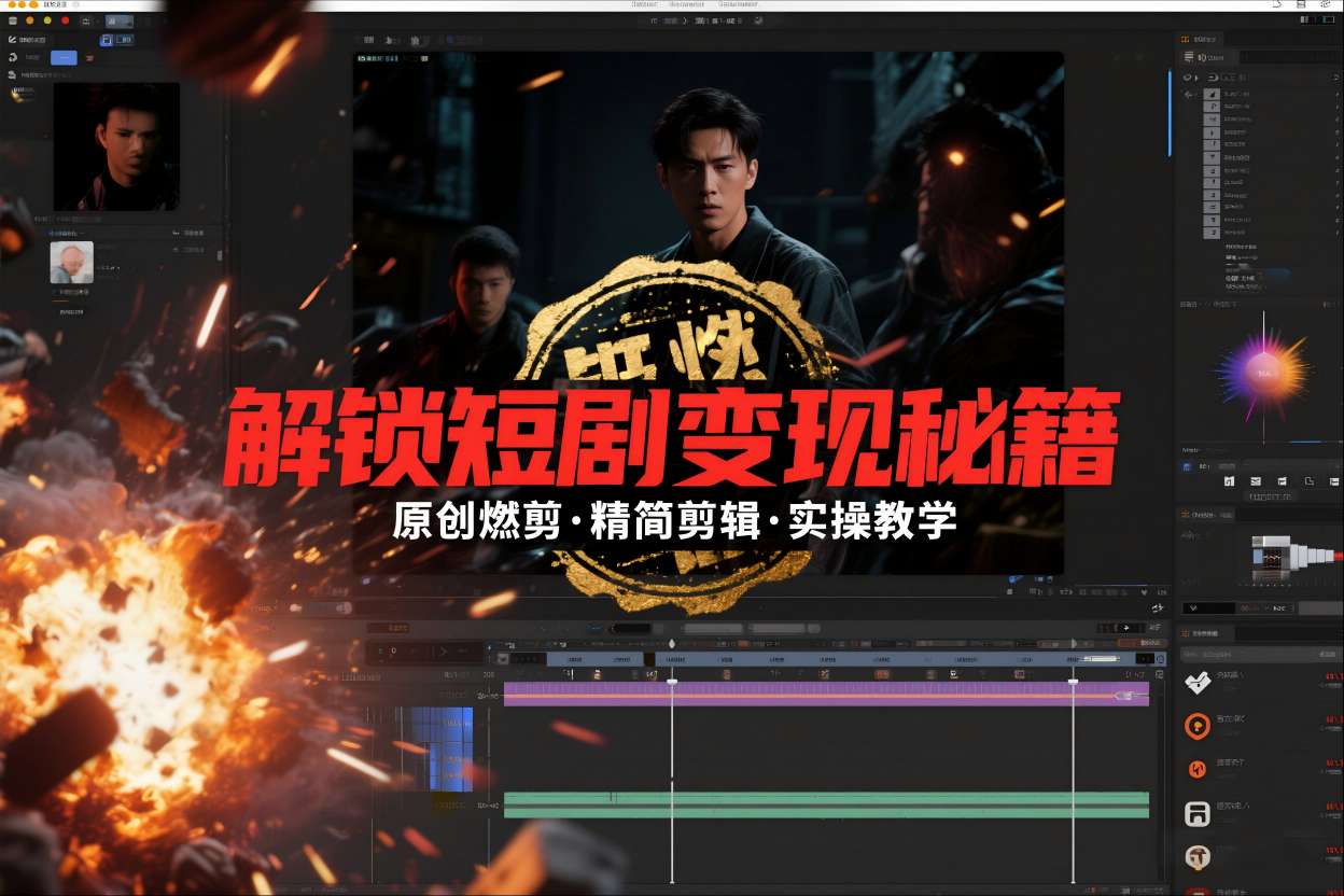 短剧拉新之原创燃剪精简剪辑实操课，解锁短剧变现秘籍 - 区块之眼