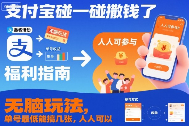 支付宝碰一碰撒钱了，无脑玩法，单号最低能搞几张，人人可以撸【揭秘】 - 区块之眼