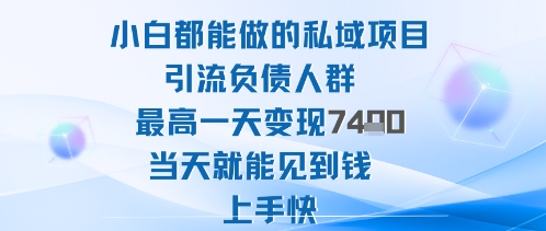 2025年小白都能做的私域项目引流负债人群最高一天变现1k+高变现难度低当天就能见到钱上手快 - 区块之眼 - 区块之眼