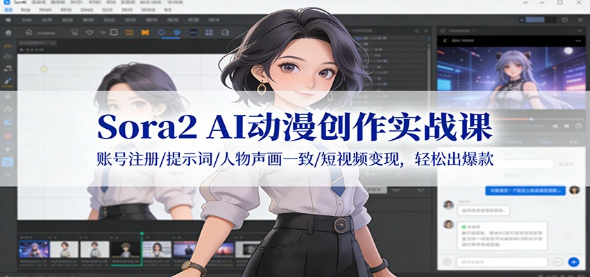 Sora2 AI动漫创作实战课：账号注册/提示词/人物声画一致/短视频变现，轻松出爆款 - 区块之眼