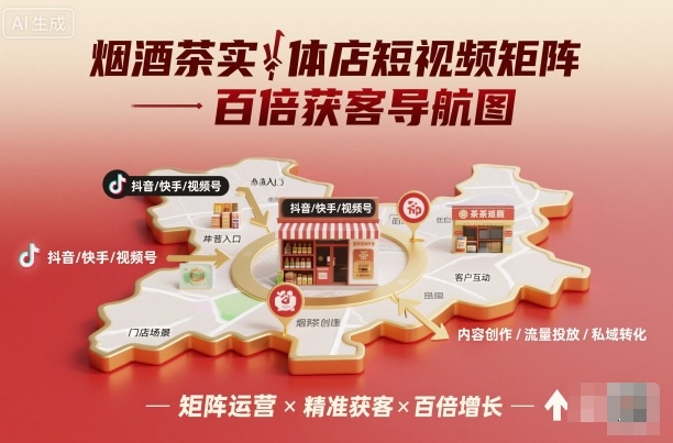 烟酒茶实体店短视频矩阵百倍获客导航图 - 区块之眼 - 区块之眼