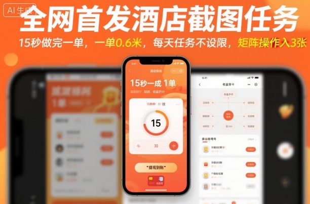 全网首发酒店截图任务，15秒做完一单，一单0.6米，每天任务不设限，矩阵操作日入3张【揭秘】 - 区块之眼 - 区块之眼