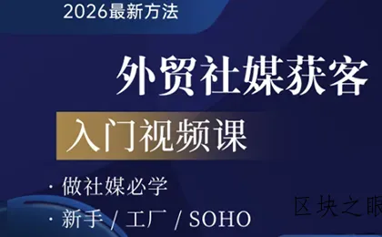2026外贸社媒获客入门课 - 区块之眼