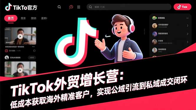 TikTok外贸增长营：低成本获取海外精准客户，实现公域引流到私域成交闭环 - 区块之眼