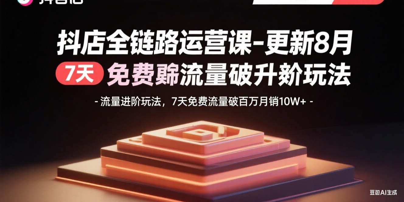 抖店全链路运营课-更新8月：流量进阶玩法，7天免费流量破百万月销10W+ - 区块之眼 - 区块之眼