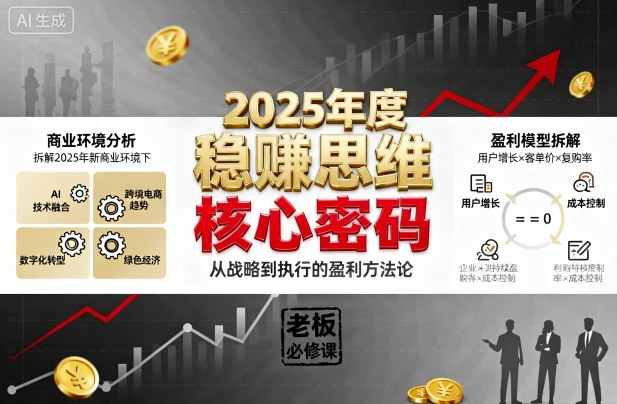 2025年度稳賺思维老板创业营，拆解2025年新商业环境下，企业实现持续盈利的核心密码 - 区块之眼 - 区块之眼