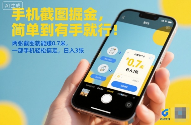 手机截图掘金，简单到有手就行！两张截图就能賺0.7米，一部手机轻松搞定，日入3张【揭秘】 - 区块之眼