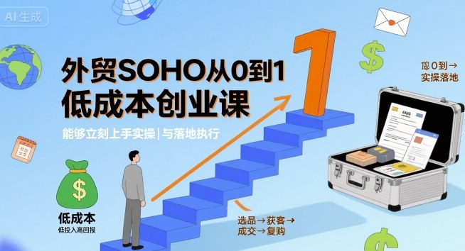 外贸SOHO从0到1低成本创业课，能够立刻上手实操与落地执行 - 区块之眼 - 区块之眼