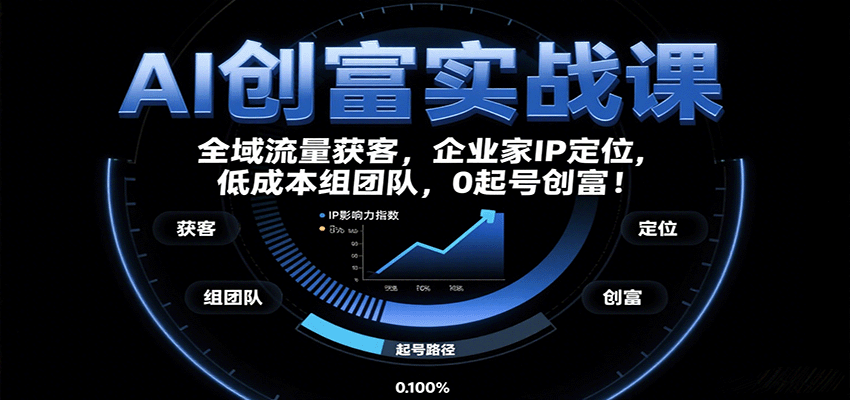 AI创富实战课：企业家IP定位，全域流量获客，低成本组团队，0起号创富！ - 区块之眼 - 区块之眼