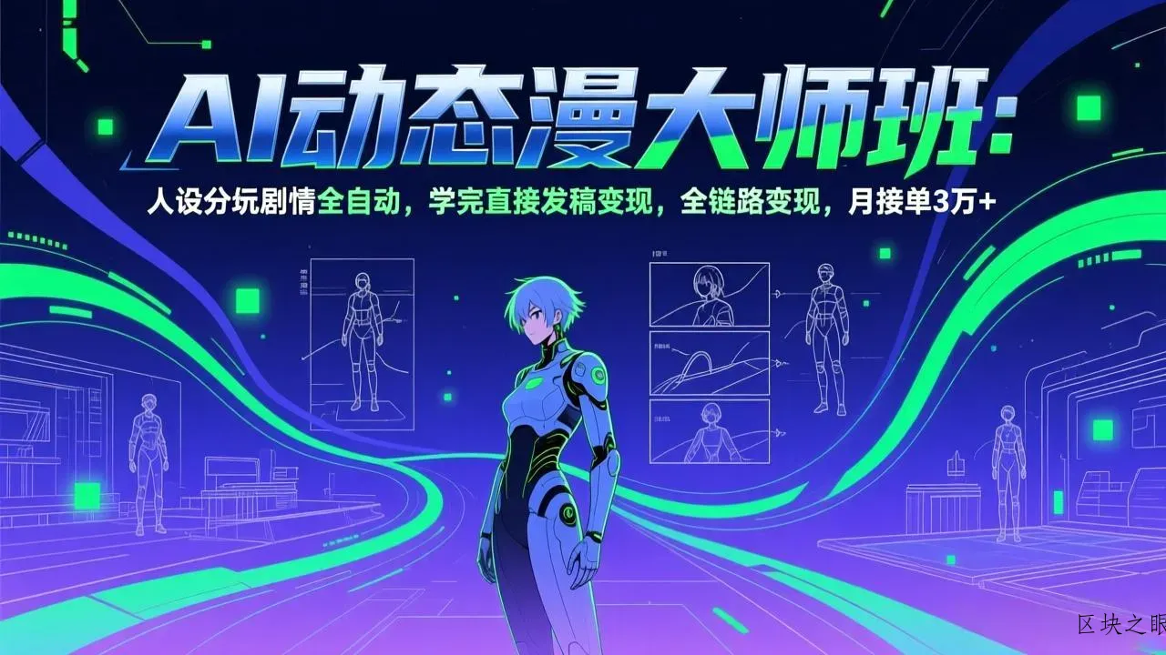 AI动态漫剧大师班：人设分镜剧情全自动，学完直接发稿变现，全链路变现，月接单3万+ - 区块之眼