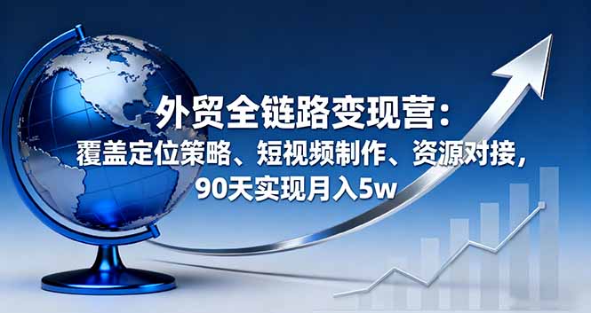 外贸全链路变现营：覆盖定位策略、短视频制作、资源对接，90天实现月入5w - 区块之眼 - 区块之眼