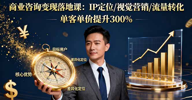 商业咨询变现落地课：IP定位/视觉营销/流量转化，单客单价提升300% - 区块之眼