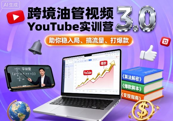 跨境油管视频YouTube实训营3.0，助你稳入局、搞流量、打爆款 - 区块之眼