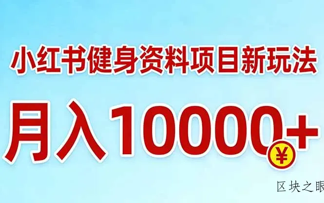 小红书健身资料项目最新玩法，月入10000＋，收益潜力可以无限放大 - 区块之眼
