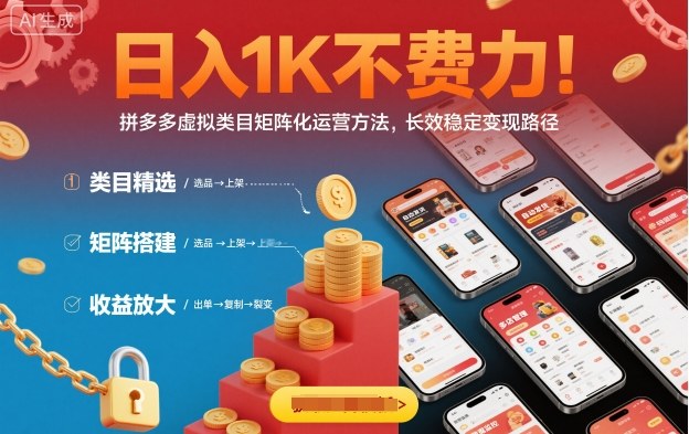 日入1K不费力！拼多多虚拟类目矩阵化运营方法，长效稳定变现路径 - 区块之眼 - 区块之眼