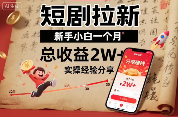 短剧拉新新手小白一个月总收益2W+实操经验分享 - 区块之眼
