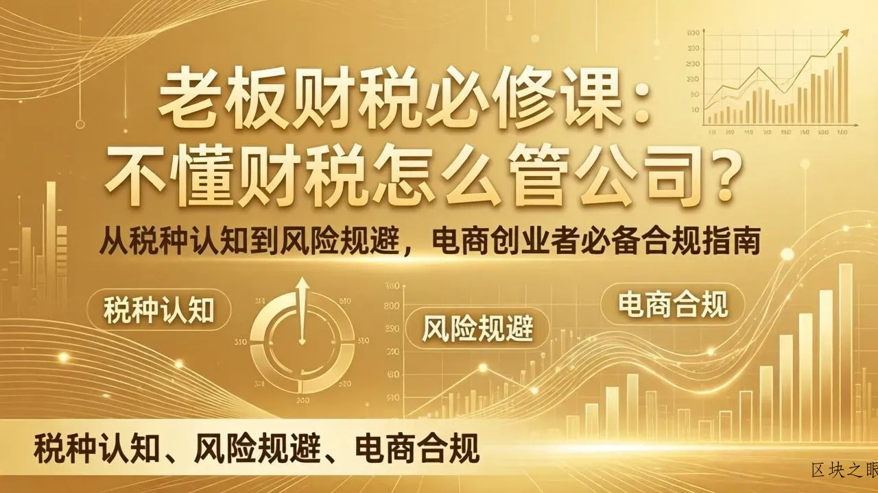 老板财税必修课：不懂财税怎么管公司？从税种认知到风险规避，电商创业者必备合规指南 - 区块之眼