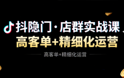 抖隐门·抖音小店高利润高客单店群玩法 - 区块之眼