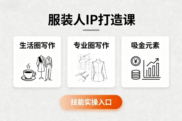 服装人IP打造课，文案创富+生活圈写作+专业圈写作+服装人专属+吸金元素+技能实操 - 区块之眼 - 区块之眼