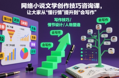 网络小说文学创作技巧咨询课，让大家从“懂行情”提升到”会写作”的高度 - 区块之眼