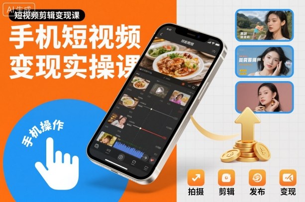 手机短视频变现实操课，短视频剪辑变现课 - 区块之眼