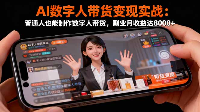 AI数字人带货变现实战：普通人也能制作数字人带货，副业月收益达8000+ - 区块之眼