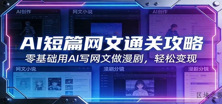 AI短篇网文通关攻略：零基础用AI写网文做漫剧，轻松变现 - 区块之眼