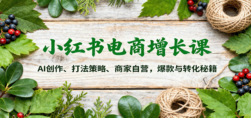 小红书电商增长课：AI创作、打法策略、商家自营，爆款与转化秘籍 - 区块之眼 - 区块之眼