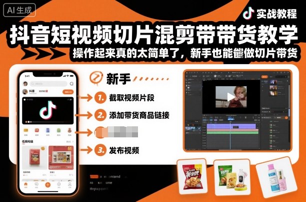 抖音短视频切片混剪带货教学，操作起来真的太简单了，新手也能做切片带货 - 区块之眼 - 区块之眼