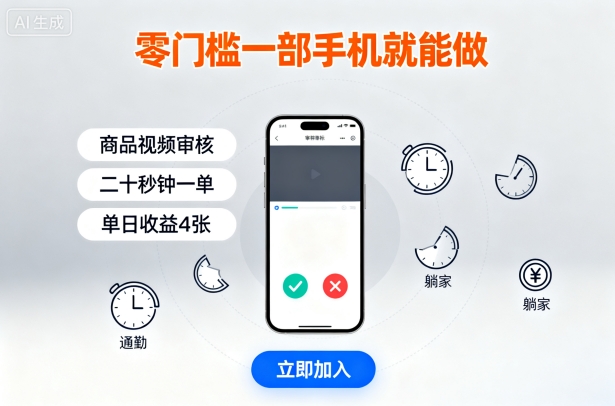 零门槛一部手机就能做，商品视频审核，通勤躺家碎片时间都能做，二十秒钟一单，单日收益4张【揭秘】 - 区块之眼