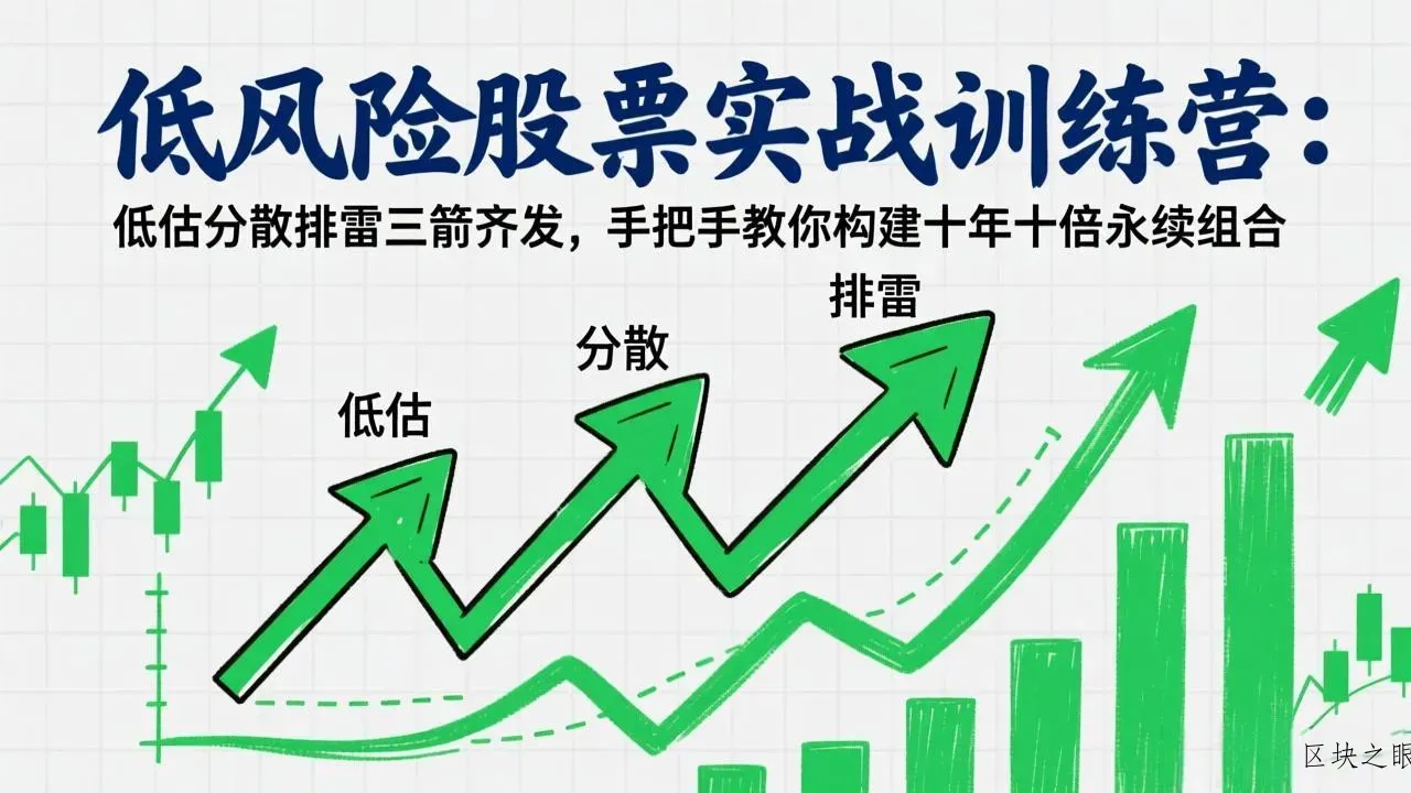低风险股票实战训练营：低估分散排雷三箭齐发，手把手教你构建十年十倍永续组合 - 区块之眼