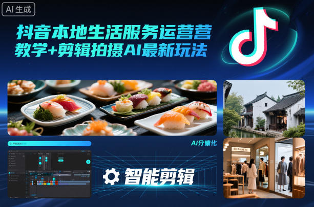 抖音本地生活服务运营教学+剪辑拍摄AI最新玩法 - 区块之眼