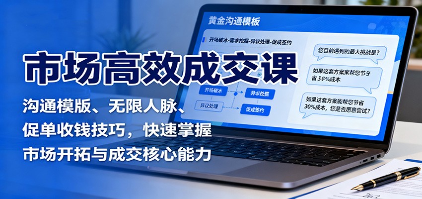 市场高效成交课：沟通模版、无限人脉、促单收钱技巧，快速掌握市场开拓与成交核心能力 - 区块之眼 - 区块之眼