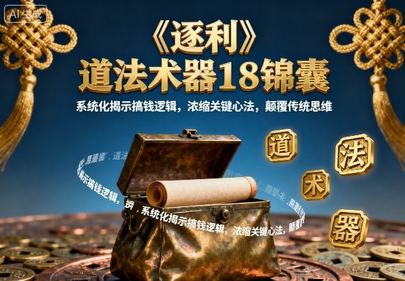 《逐利》道法术器18锦囊，系统化揭示搞钱逻辑，浓缩关键心法，颠覆传统思维 - 区块之眼 - 区块之眼