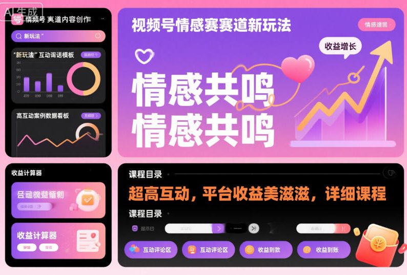 视频号情感赛道新玩法，超高互动，平台收益美滋滋，详细课程 - 区块之眼