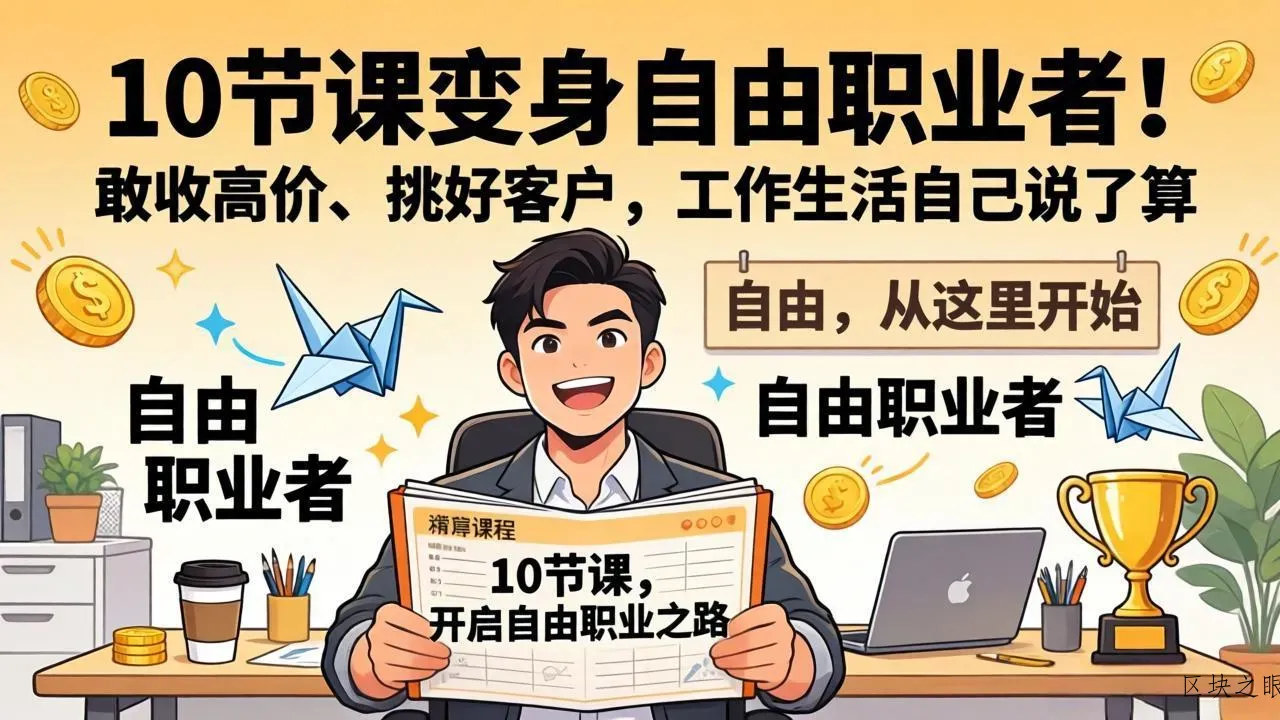 10 节课变身自由职业者！敢收高价、挑好客户，工作生活自己说了算 - 区块之眼