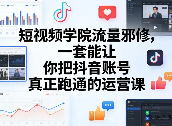 短视频学院流量邪修，一套能让你把抖音账号真正跑通的运营课 - 区块之眼