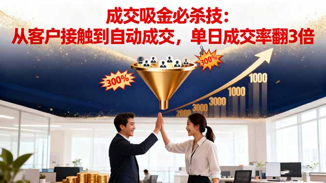 吸金成交营销必杀技：从客户接触到自动成交，单日成交率翻3倍 - 区块之眼