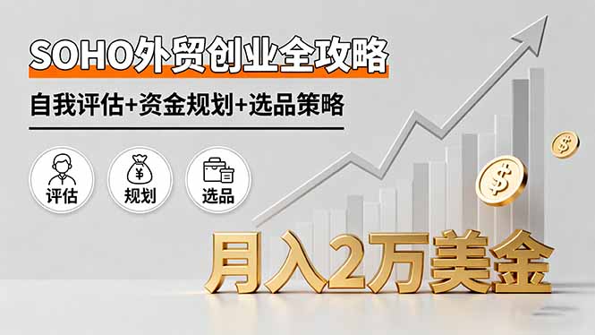 SOHO外贸创业全攻略，自我评估+资金规划+选品策略，月入2万美金 - 区块之眼 - 区块之眼