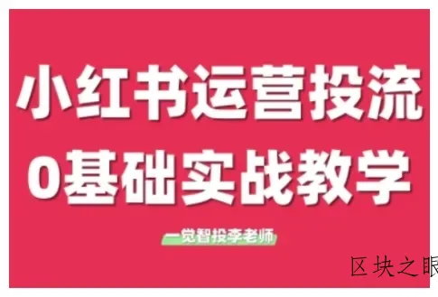 小红书运营投流，小红书广告投放从0到1的实战课，学完即可开始投放(更新26年) - 区块之眼